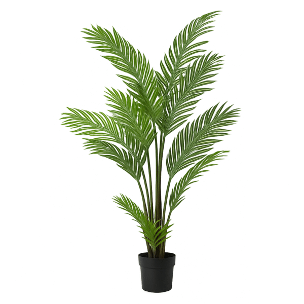 Artificial Areca Palm Plant –Faux Indoor Tree with Black Pot for Home & Office Decor