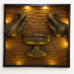 Elegant Wall-Mounted Dual Jug Water Fountain with LED Lighting