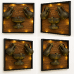 Elegant Wall-Mounted Dual Jug Water Fountain with LED Lighting - Image 2