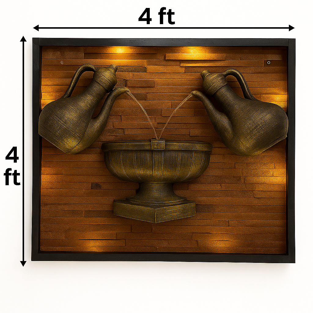 Elegant Wall-Mounted Dual Jug Water Fountain with LED Lighting(5) Elegant Wall-Mounted Dual Jug Water Fountain with LED Lighting - Image 3