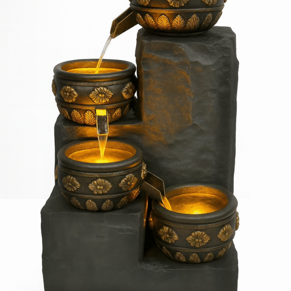 Golden Cascade LED Water Fountain