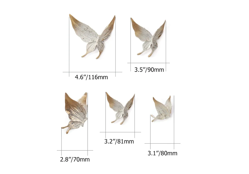 Luxury 3D Butterfly Wall Hanging Set – Golden & White Decorative Art(5) Luxury 3D Butterfly Wall Hanging Set – Golden & White Decorative Art - Image 3