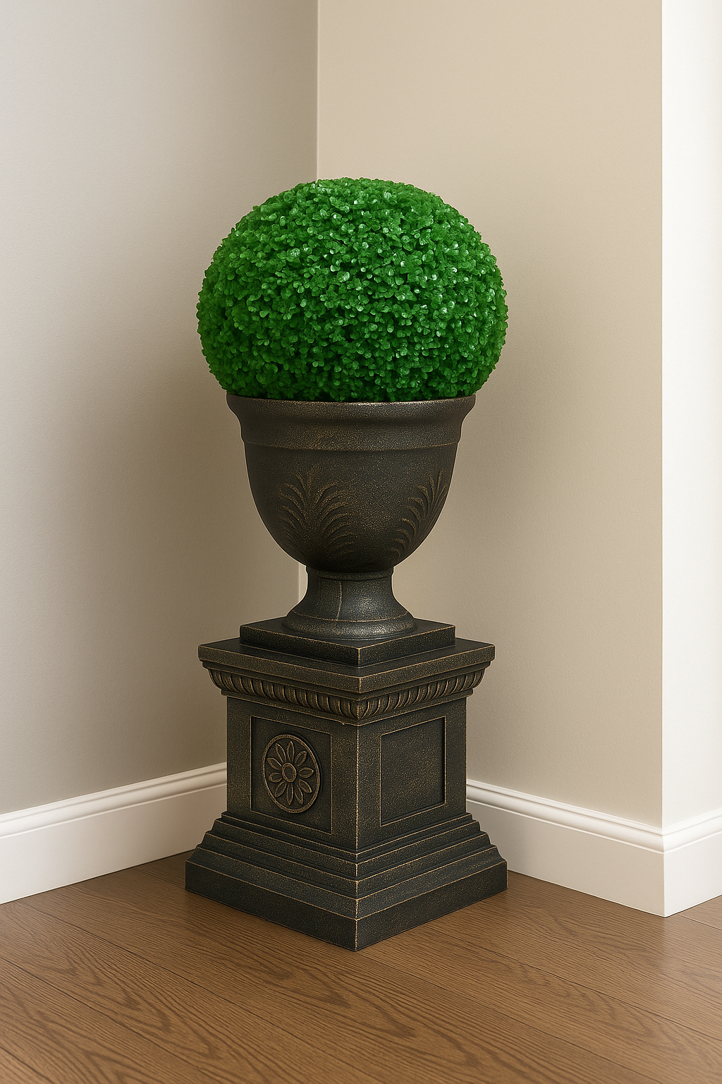 Luxury Artificial Topiary Ball Plant with Ornate Urn Pot – Indoor & Outdoor Decorative Greenery(1) Luxury Artificial Topiary Ball Plant with Ornate Urn Pot – Indoor & Outdoor Decorative Greenery - Image 2