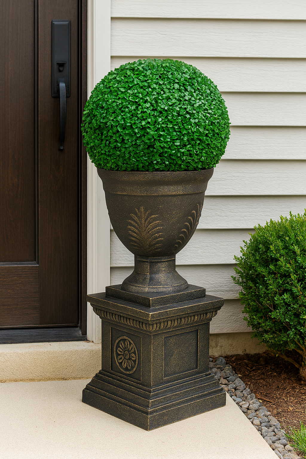 Luxury Artificial Topiary Ball Plant with Ornate Urn Pot – Indoor & Outdoor Decorative Greenery(5) Luxury Artificial Topiary Ball Plant with Ornate Urn Pot – Indoor & Outdoor Decorative Greenery - Image 5