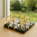 Luxury Gold & Black-White Tic-Tac-Toe Set – Modern Decorative Game Piece - Image 6