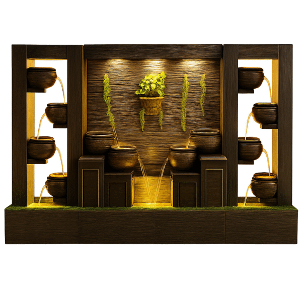 Luxury LED Indoor Water Fountain with Planter & Cascading Pots