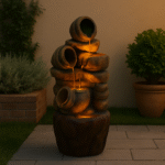 Rustic Cascade Pot Fountain with LED Lights - Image 3