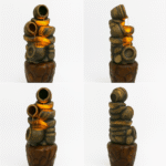 Rustic Cascade Pot Fountain with LED Lights - Image 5