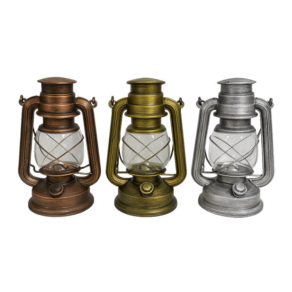 Rustic Vintage LED Lantern – Antique Bronze, Brass & Silver Finishes