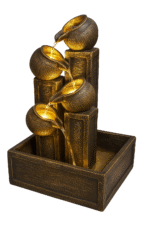 Golden Elegance Cascading Pots Indoor Water Fountain with LED Lights - Image 4