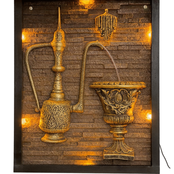 Golden Heritage Wall Fountain with LED Backlight