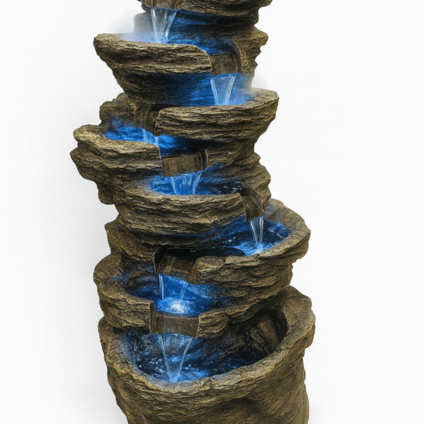 LED Rock Cascade Water Fountain – Indoor & Outdoor Décor