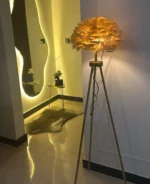 Luxury Feather Tripod Floor Lamp – Multiple Colors - Image 3