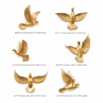 Golden Flying Dove Wall Décor Set – Luxury Metal Bird Art - Image 2