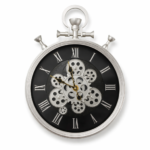 Silver Gear Wall Clock – Premium Roman Numeral Mechanical Wall Clock