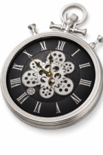 Silver Gear Wall Clock – Premium Roman Numeral Mechanical Wall Clock - Image 2