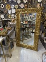 Luxury Baroque Full-Length Gold Fiber Mirror | Ornate Antique-Style Standing Mirror for Living Room & Bedroom - Image 4
