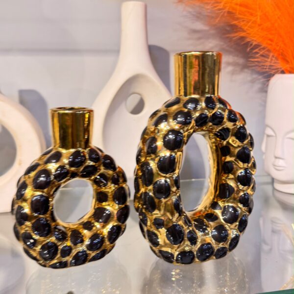 Ceramic donut vase 2 pcs set