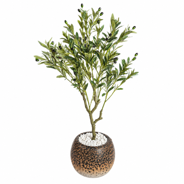 4ft Artificial Olive Tree Plant Realistic Faux Olive Tree with Decorative Pot for Home & Office