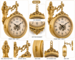 Vintage Double-Sided Hanging Wall Clock – European Style Decorative Clock - Image 5