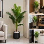 4.5 Feet Artificial Palm Plant with Pot |Realistic Tropical Floor Plant for Home & Office Décor