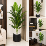 5.5 Feet Artificial Palm Plant with Pot Tall Realistic Tropical Floor Plant for Home & Office Decor