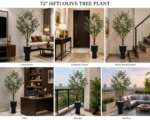 6FT Premium Artificial Olive Tree with Black Pedestal Planter – 72 Inches - Image 3