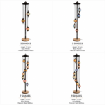 Turkish Mosaic Multi-Globe Floor Lamp | Handmade-Style Colorful Hanging Glass Lantern for Home Décor - Image 2