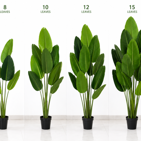 Premium Artificial Bird of Paradise Plant | Realistic Tropical Indoor Plant – 8, 10, 12 & 15 Leaves