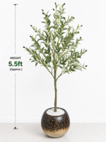 5.5ft Artificial Olive Tree Plant  Realistic Faux Olive Tree for Home, Office & Indoor Décor - Image 4