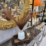 Mini Decorative Feather Pot with Artificial Pampas – Plastic Tabletop Ornament for Home & Office Décor - Image 12
