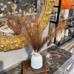 Mini Decorative Feather Pot with Artificial Pampas – Plastic Tabletop Ornament for Home & Office Décor - Image 11