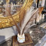 Mini Decorative Feather Pot with Artificial Pampas – Plastic Tabletop Ornament for Home & Office Décor - Image 10
