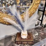 Mini Decorative Feather Pot with Artificial Pampas – Plastic Tabletop Ornament for Home & Office Décor - Image 9