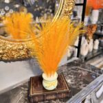 Mini Decorative Feather Pot with Artificial Pampas – Plastic Tabletop Ornament for Home & Office Décor - Image 8
