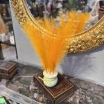 Mini Decorative Feather Pot with Artificial Pampas – Plastic Tabletop Ornament for Home & Office Décor - Image 7