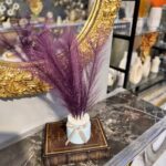 Mini Decorative Feather Pot with Artificial Pampas – Plastic Tabletop Ornament for Home & Office Décor - Image 5