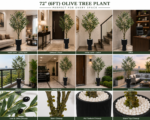 6FT Premium Artificial Olive Tree with Black Pedestal Planter – 72 Inches - Image 2