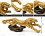 Luxury Golden Leaping Leopard - Cheetah Sculpture – 38 Inch Home & Office Decor
