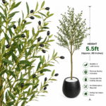 5.5ft Artificial Olive Tree Plant  Realistic Faux Olive Tree for Home, Office & Indoor Décor - Image 5