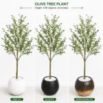 5.5ft Artificial Olive Tree Plant  Realistic Faux Olive Tree for Home, Office & Indoor Décor - Image 2