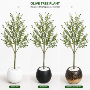 5.5ft Artificial Olive Tree Plant  Realistic Faux Olive Tree for Home, Office & Indoor Décor