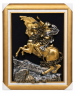 Royal Horse Rider 3D Wall Art Frame – Gold & Silver | Napoleon Horse Rider 3D Wall Frame . - Image 3