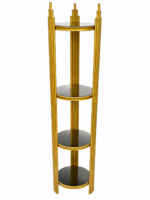 Luxury Golden 4-Tier Corner Display Stand with Glass Shelves. - Image 4