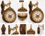 Vintage Double-Sided Hanging Wall Clock – European Style Decorative Clock - Image 4