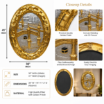 Premium 3D Kaaba Sharif & Masjid Al-Haram Oval Wall Art – Gold & Silver – 30 × 41 Inch - Image 5