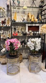 Premium Artificial Phalaenopsis Orchid Flower Arrangement with Golden Pot | Luxury Faux Floral Décor for Home & Office - Image 2