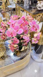 Premium Artificial Phalaenopsis Orchid Flower Arrangement with Golden Pot | Luxury Faux Floral Décor for Home & Office - Image 4