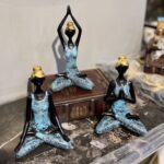 Set of 3 Yoga Lady Figurines – Meditation & Namaste Fiber Resin Sculptures for Home & Office Décor - Image 2