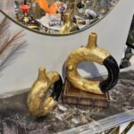 Luxury Abstract Ring Sculpture – Gold & Black Fiber Resin Decorative Ornaments for Home & Office - Image 3
